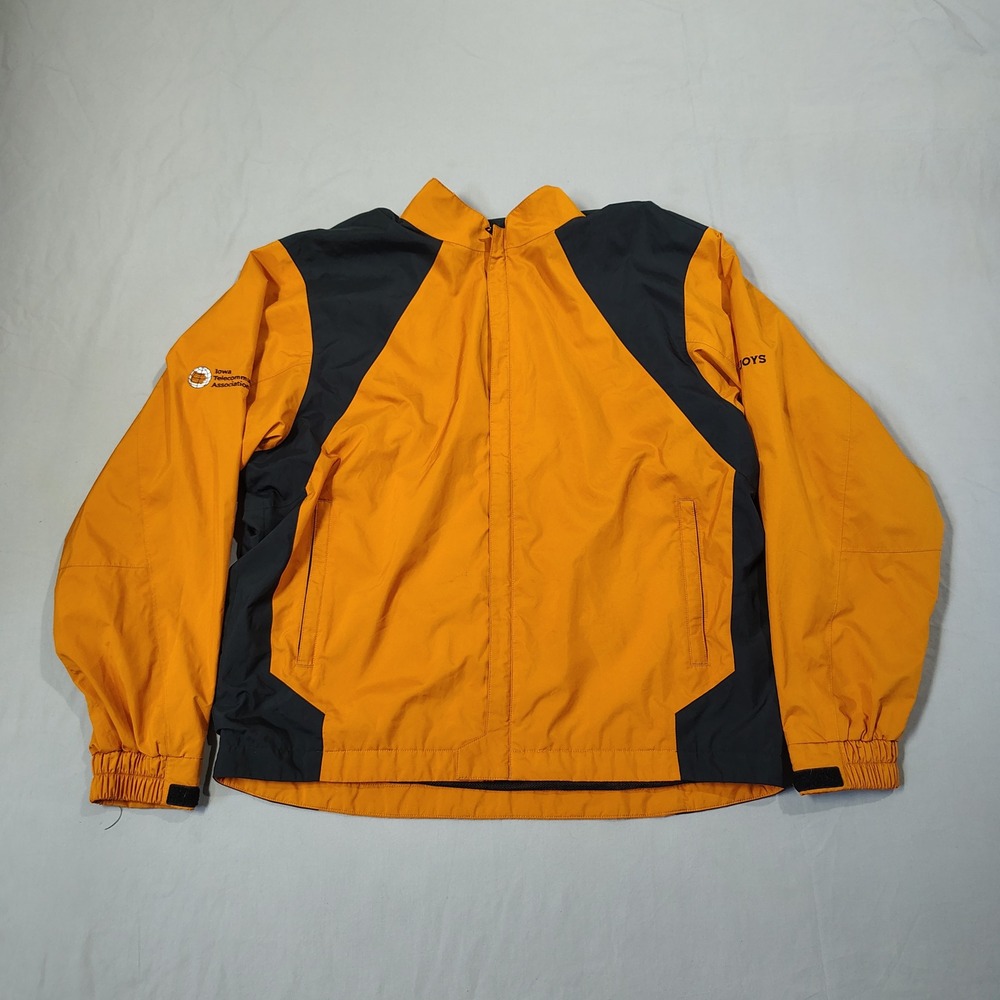 FootJoy Jacket Mens L Orange FJ DryJoys Polyester Golf Windbreaker Logo